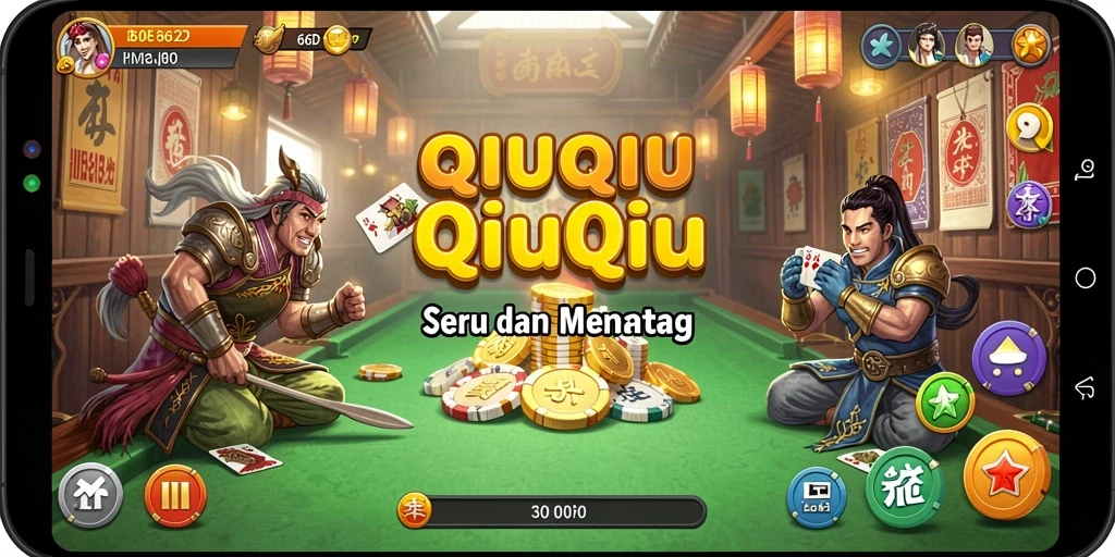 Screenshot utama 66D menampilkan gameplay seru QiuQiu.