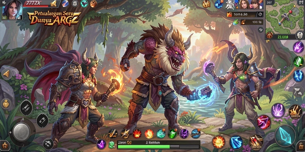Tampilan gameplay menakjubkan dari 777ZX dalam gaya ARPG.