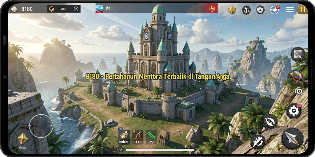 Screenshot menampilkan permainan Tower Defense yang menantang dan strategis.