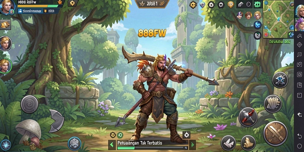 Tampilan gameplay 888FW yang dinamis dan penuh aksi RPG.
