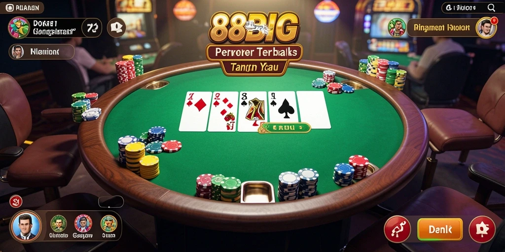 Tampilan gameplay Poker yang mengasyikkan di 88BIG.