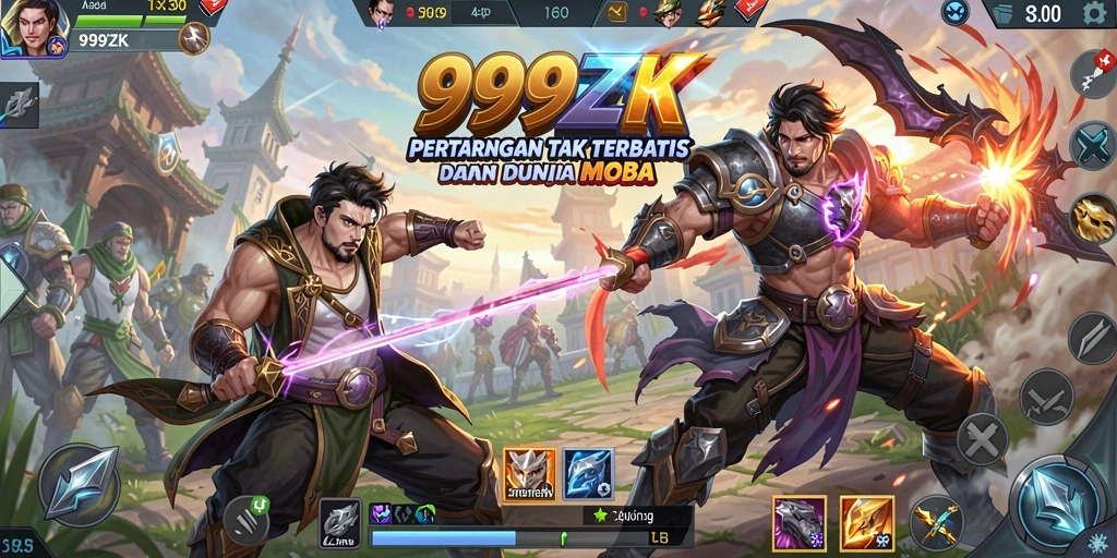 Gameplay menegangkan dalam arena tempur 999ZK.
