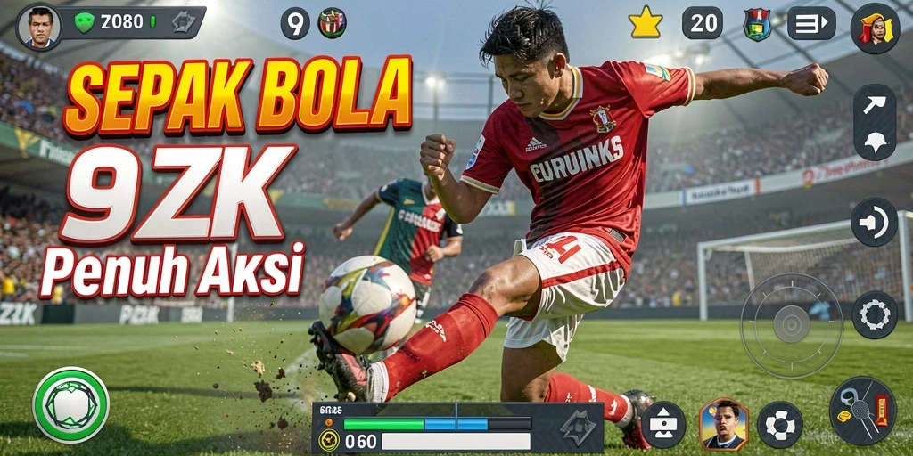 Gameplay menarik di 9ZK dengan aksi bola yang seru.