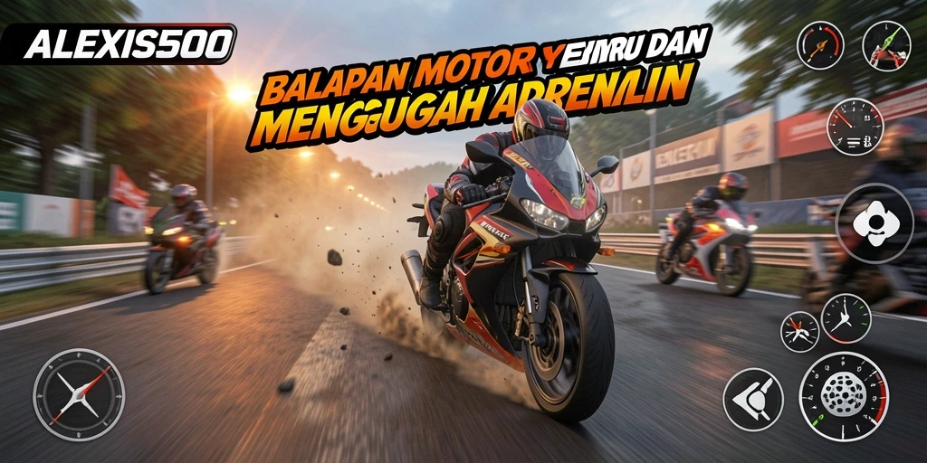 Tampilan menakjubkan dari gameplay balapan motor ALEXIS500.
