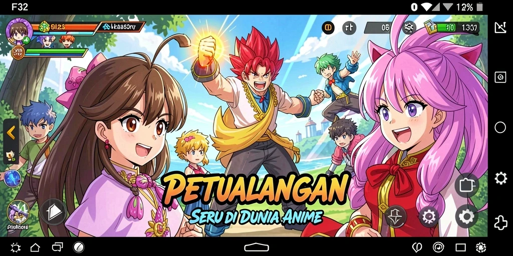 Tampilan gameplay F32 yang menarik dan penuh warna.