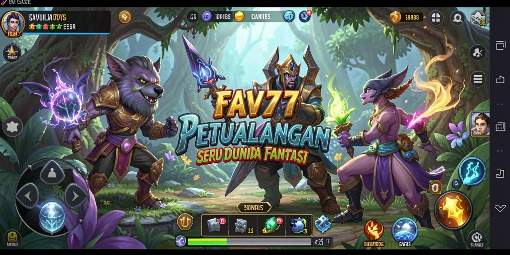 Tangkapan layar FAV77 menampilkan karakter yang menjelajahi dunia fantastis dengan grafis yang memukau.