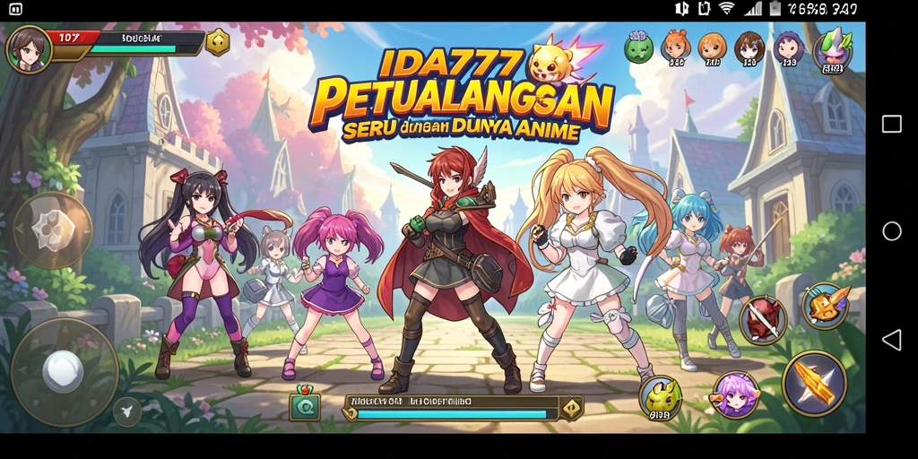 Tampilan seru dari gameplay IDA777 yang penuh warna dan karakter anime.