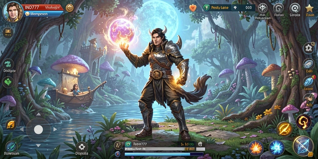 Tampilan aksi seru dalam gameplay RPG IND777.