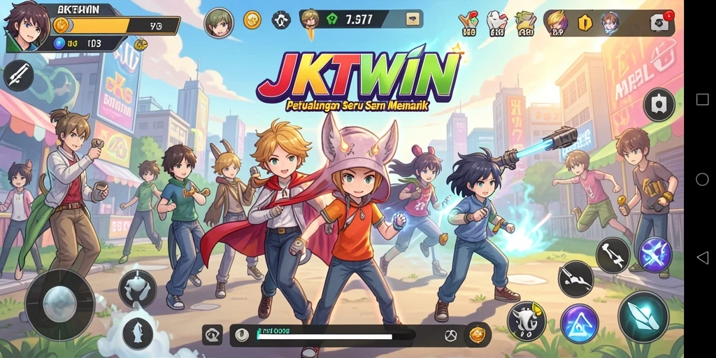 Tampilan dari gameplay seru JKTWIN dengan karakter anime favorit.
