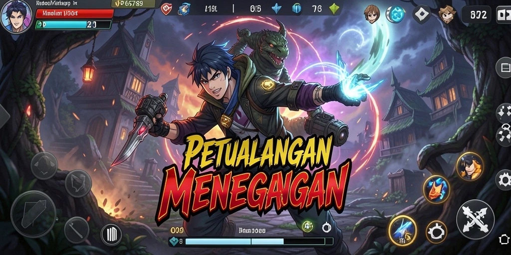 Screenshot utama JP6789 menampilkan aksi pertarungan karakter anime yang epik.