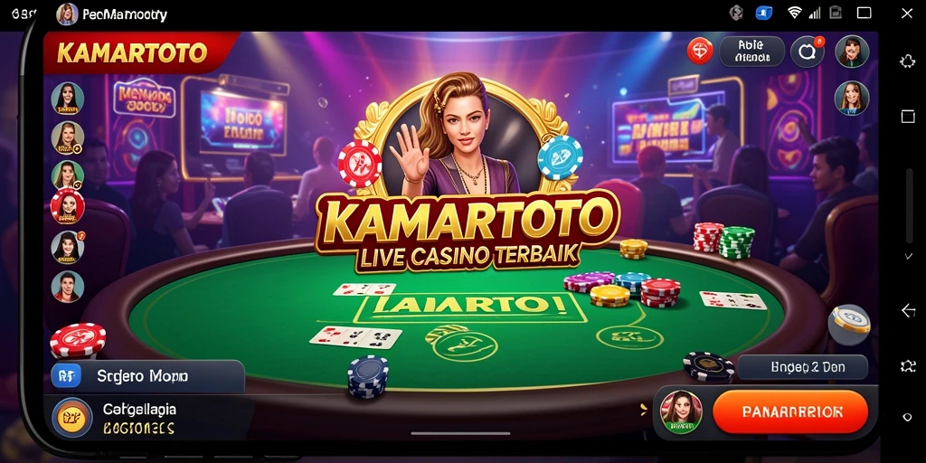 Screenshot KAMARTOTO menampilkan dealer langsung dalam permainan Live Casino.