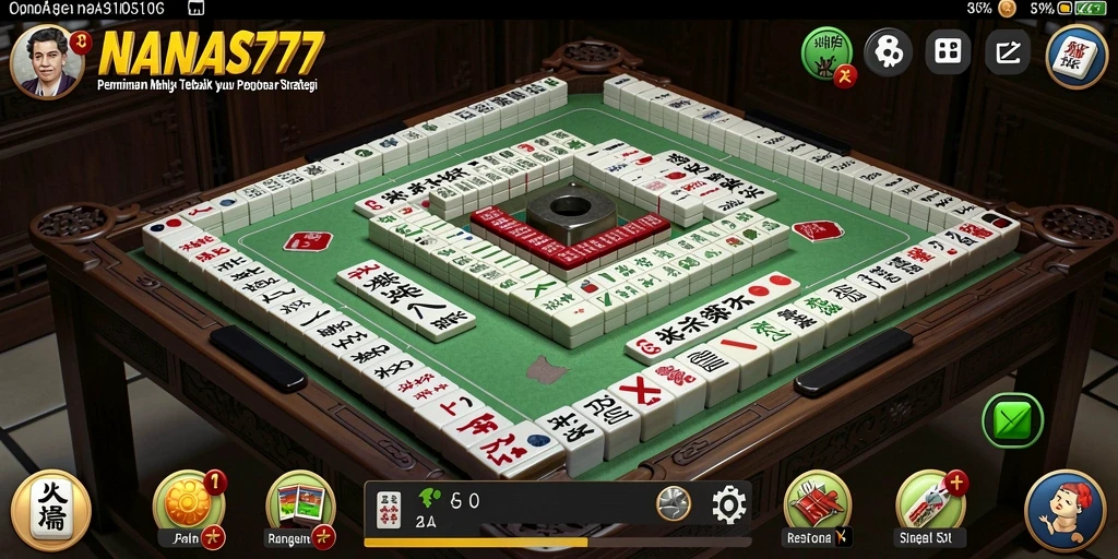 Tampilan gameplay NANAS777 dengan grafis Mahjong yang menawan.