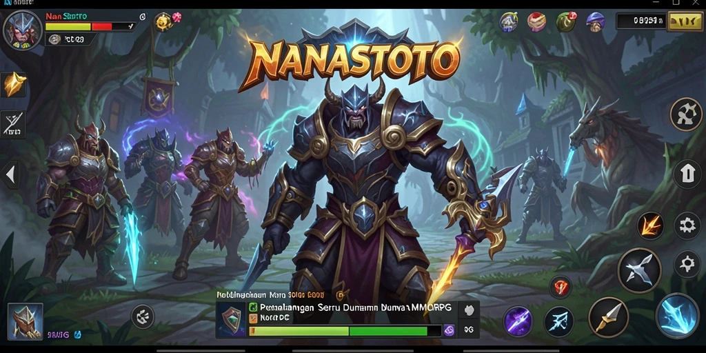 Tampilan gameplay seru dari NANASTOTO yang memperlihatkan aksi pertempuran.