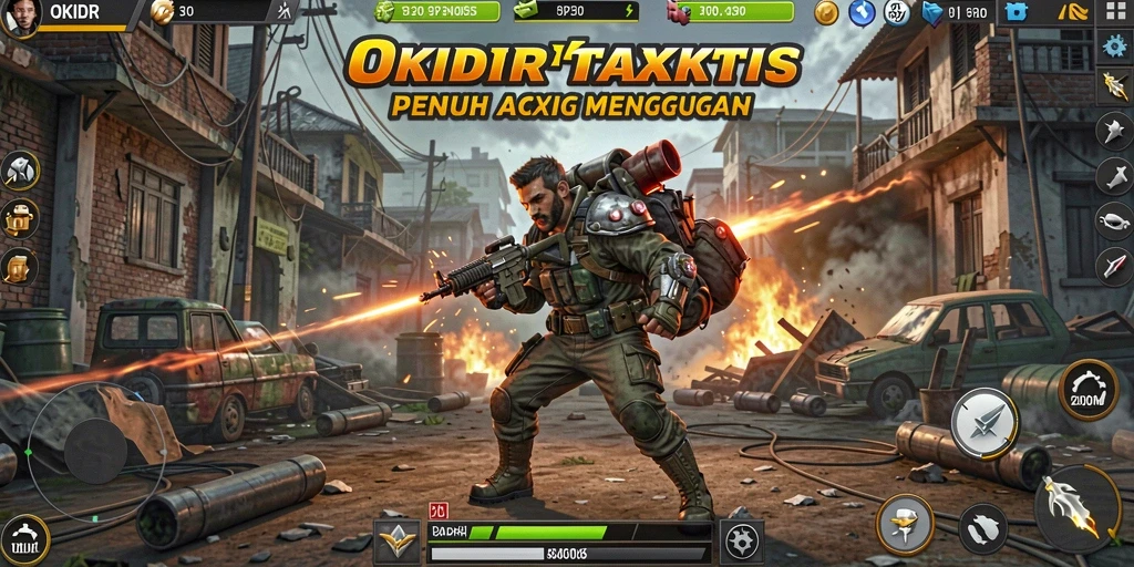 Tampilan aksi mendebarkan dalam gameplay OKIDR.