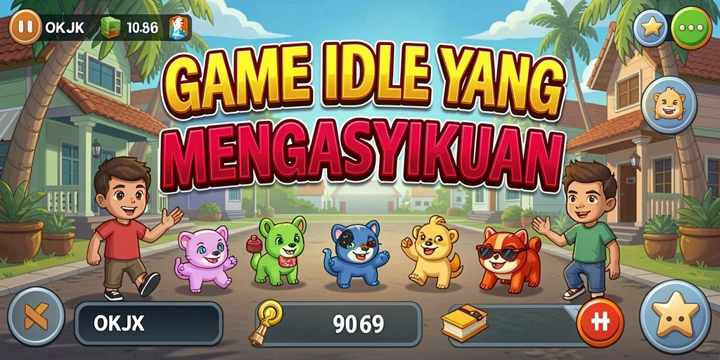 Tampilan gameplay menarik dari OKJK yang penuh warna.