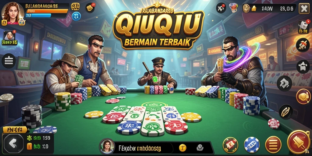 Tampilan gameplay menarik di RAJABANDAR88 dengan suasana QiuQiu.