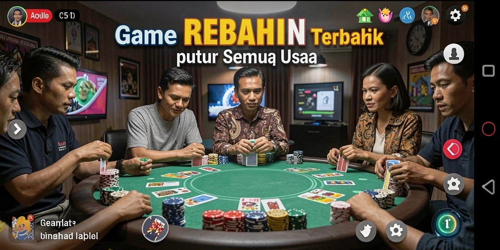 Tampilan gameplay Gaple yang mendebarkan di REBAHIN.