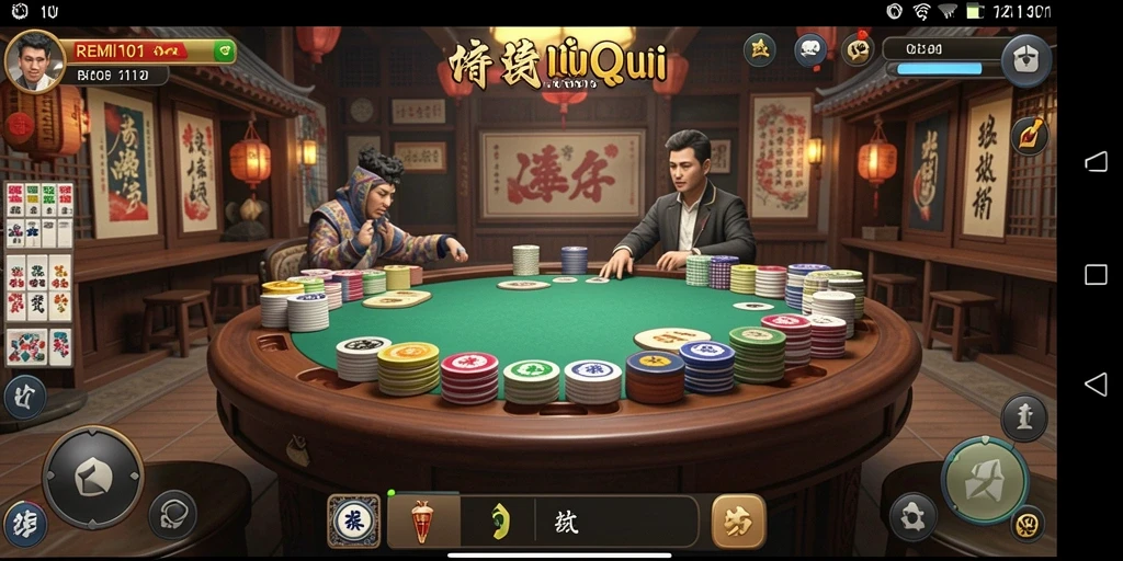 Tampilan gameplay seru dalam permainan QiuQiu.